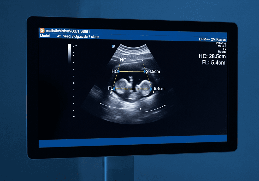 Illustration biométrie fœtale mesures échographie